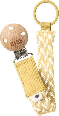 BIBS Paci Braid Dummy Chain Organic Cotton Danish Design, One Size (0-36 Months), Pale Butter in Saudi Arabia