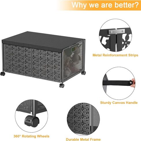 SHIISEWE Toy Storage Box, Metal Toy Organizers and Storage Bins, Large Toy Box for Boys Girls, 70L Toys Storage Chest with Wheels, Collapsible Kids Toy Storage Organizer for Nursery, Playroom in Kuwait