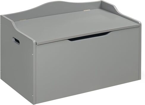 Badger Basket Kid's Wooden Toy Box and Storage Bench Seat with Safety Hinge - Gray in Saudi Arabia