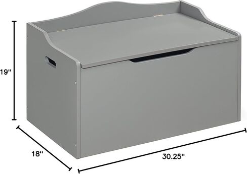 Badger Basket Kid's Wooden Toy Box and Storage Bench Seat with Safety Hinge - Gray in Saudi Arabia