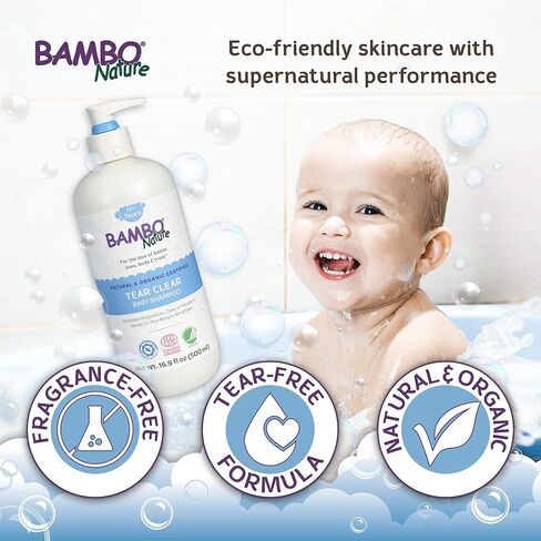 Bambo Nature Tear Clear Baby Shampoo (Natural and Organic Certified) - 16.9 Oz Pump Bottle, 3 Count in Kuwait