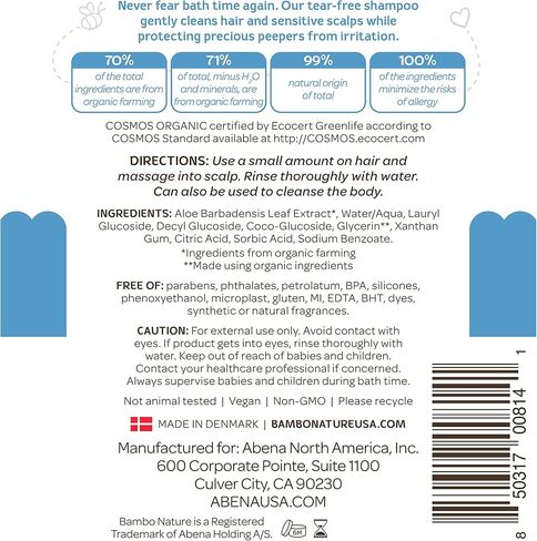 Bambo Nature Tear Clear Baby Shampoo (Natural and Organic Certified) - 16.9 Oz Pump Bottle, 3 Count in Kuwait