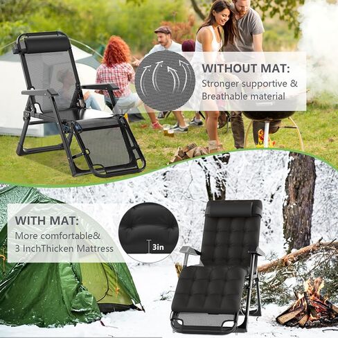 Suteck 3 in 1 Folding Camping Cot, 29In XL Adjustable 6+10 Positions Reclining Portable Outdoor Cot Sleeping Bed Cots w/Pillow Mat Carry Bag, Chaise Lounge Chair for Home Office Nap Beach Pool, Grey in Kuwait