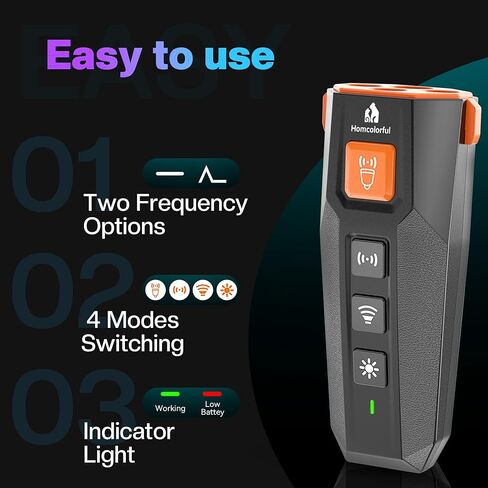 Homcolorful Dog Bark Deterrent Devices,3X Sonic Emitters,Dog Barking Silencer,2 Ultrasonic Frequencies,Dog Training Device & Behavior Aids,Barks No More,Anti Bark Device for Dogs in Kuwait