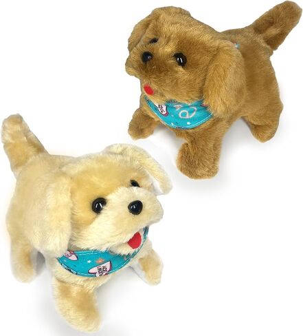 هاكتويز فليب أوفر بابي من القطيفة التي تسير على الجلوس والنباح - 2 لعبة للجراء والحيوانات الأليفة المحبين للأطفال والرضع in Kuwait