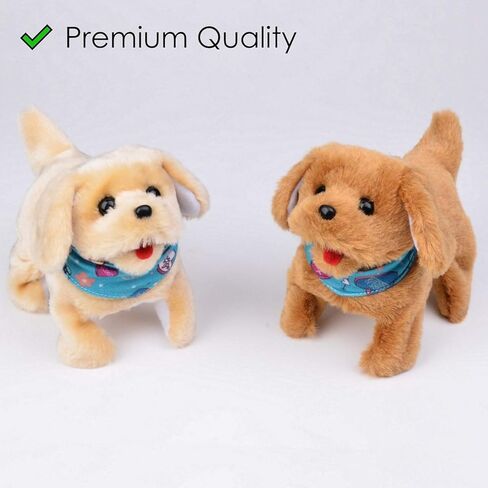 هاكتويز فليب أوفر بابي من القطيفة التي تسير على الجلوس والنباح - 2 لعبة للجراء والحيوانات الأليفة المحبين للأطفال والرضع in Kuwait