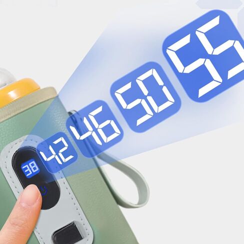حقيبة لتدفئة زجاجات الحليب USB، شاشة LCD لدرجة الحرارة قابلة للتعديل لتدفئة زجاجات الرضاعة معزولة لتدفئة زجاجات الأطفال لحليب الأم أو التركيبة (أخضر) in Saudi Arabia