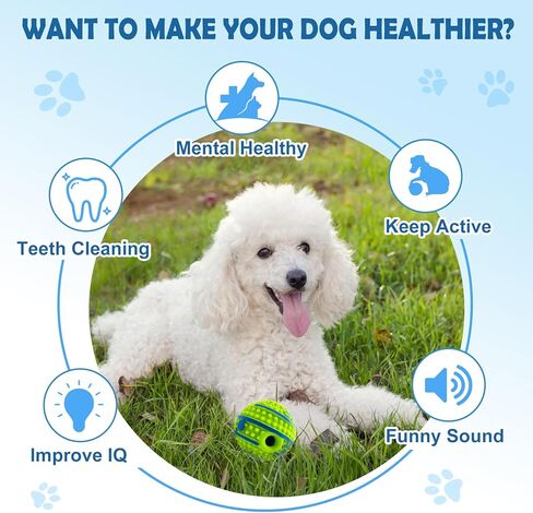 xfrjk 2 حزمة تمايل الضحك الكرة للكلاب 2.75in التفاعلية لعبة الكلب الصغيرة الكرة، كرات شائكة جذب الانتباه عند هزها أو لفة، الكلب لعبة اللعب الذاتي لتدريب تنظيف الأسنان الكلب هدية in Kuwait