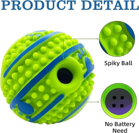 xfrjk 2 حزمة تمايل الضحك الكرة للكلاب 2.75in التفاعلية لعبة الكلب الصغيرة الكرة، كرات شائكة جذب الانتباه عند هزها أو لفة، الكلب لعبة اللعب الذاتي لتدريب تنظيف الأسنان الكلب هدية in Kuwait