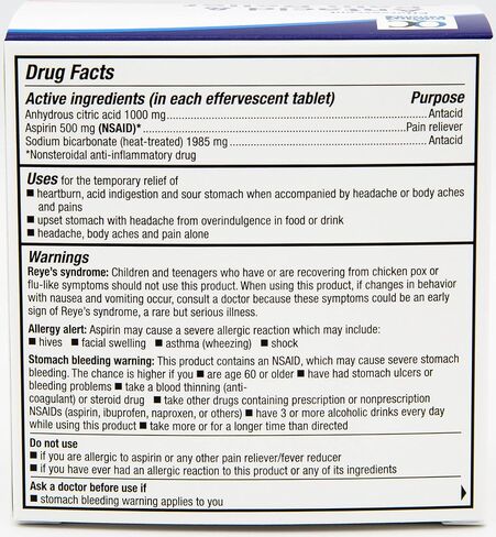 Quality Choice, Extra Strength Effervescent Antacid and Pain Relief Tablets, Relief from Acid Indigestion, Upset Stomach, Heartburn, Body Aches and More, 24 Effervescent Tablets in Saudi Arabia