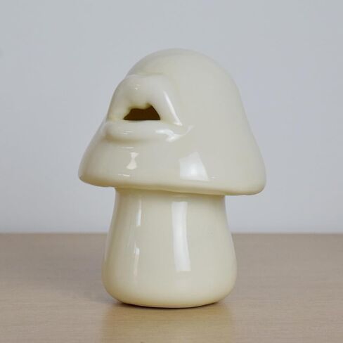 Mushroom Shaped Incense Burner for Cone, Incense Cone Burner Ornaments, Ceramic Mushroom Decor for Desk, Cone Burner Mouth Will Smoke, Ornament Handmade Craftwork Yoga Room（Tweezers Included） in Kuwait