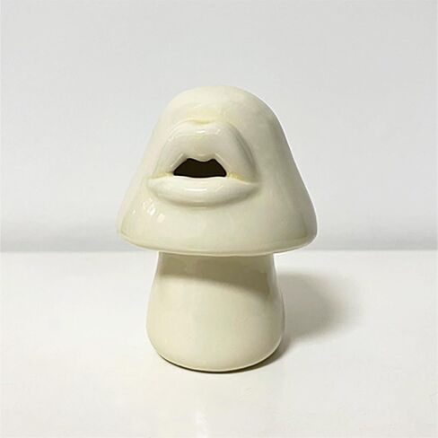 Mushroom Shaped Incense Burner for Cone, Incense Cone Burner Ornaments, Ceramic Mushroom Decor for Desk, Cone Burner Mouth Will Smoke, Ornament Handmade Craftwork Yoga Room（Tweezers Included） in Kuwait