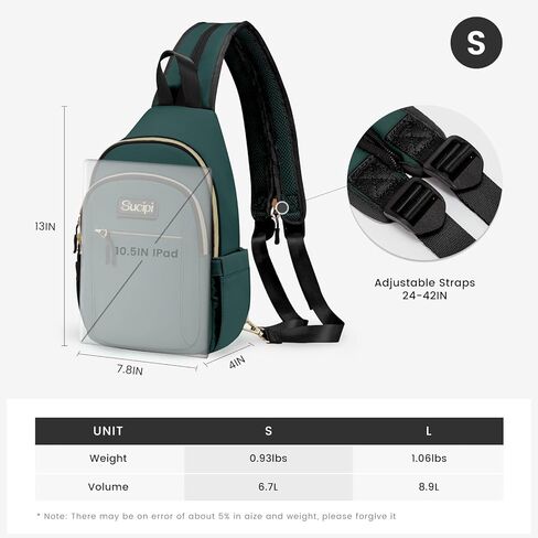Sucipi Sling Bag Backpack for Women Men, Small Convertible Daypack Crossbody Bag, Water-resistant Chest Bag for Travel Hiking Sports, Black in Kuwait