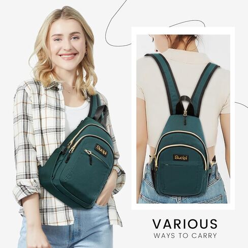 Sucipi Sling Bag Backpack for Women Men, Small Convertible Daypack Crossbody Bag, Water-resistant Chest Bag for Travel Hiking Sports, Black in Kuwait