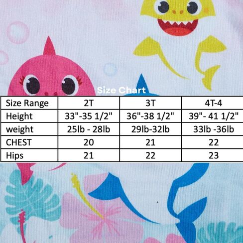 Nickelodeon Baby Shark Pajamas Set, 2 Piece Sleepwear for Toddlers and Little Kids, 2T - 4T in Saudi Arabia