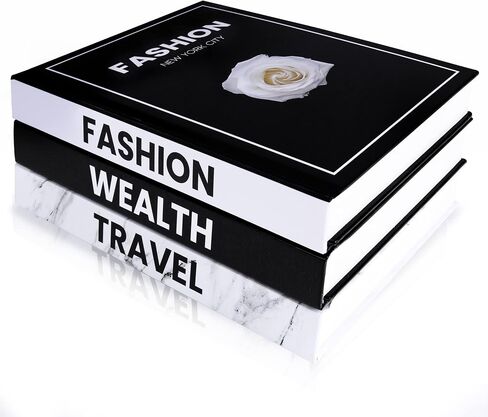 Decorative Books for Home Decor, Set of 3 Modern Fashion Decor Books for Coffee Table, Hardcover Faux Books for Decoration with Blank Pages in Saudi Arabia