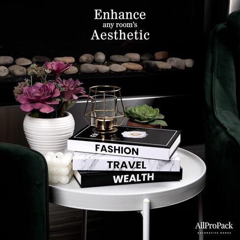 Decorative Books for Home Decor, Set of 3 Modern Fashion Decor Books for Coffee Table, Hardcover Faux Books for Decoration with Blank Pages in Saudi Arabia