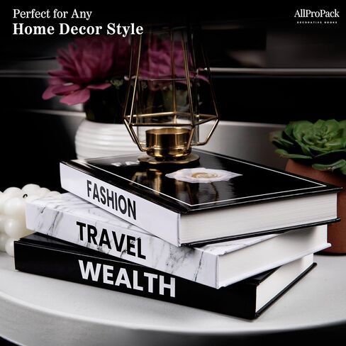 Decorative Books for Home Decor, Set of 3 Modern Fashion Decor Books for Coffee Table, Hardcover Faux Books for Decoration with Blank Pages in Saudi Arabia