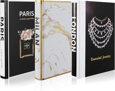 Decorative Books for Home Decor 3 Pieces Decorative Book for Home Decor, Set of 3 Hardcover Modern Decorative Book Stack,Fashion Design Book Stack for Coffee Tables/Shelves(Paris/Milan/London) in Kuwait