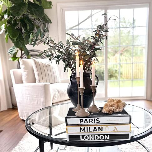 Decorative Books for Home Decor 3 Pieces Decorative Book for Home Decor, Set of 3 Hardcover Modern Decorative Book Stack,Fashion Design Book Stack for Coffee Tables/Shelves(Paris/Milan/London) in Kuwait