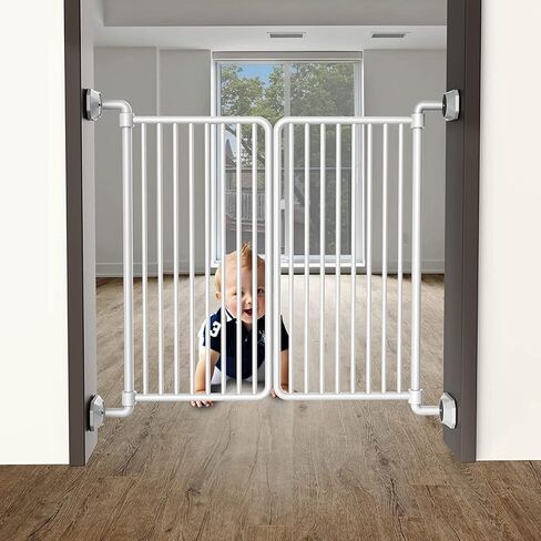 ICERO - Baby Gate Wall Protector - Protect Walls & Doorways from Pet & Dog Gates - for Child Pressure Mounted Stair Safety Gate- 4 Pack, White in Saudi Arabia