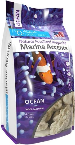AquaNatural Marine Accents Ocean 4 fl oz for Reef Tank and Aquarium, Decor, Shells, fossilized Corals and Aragonite, (ACCENT002) in Kuwait