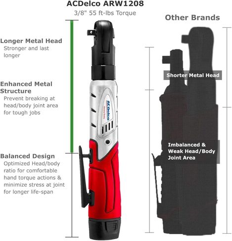 مجموعة ACDelco G12 من 3 أدوات لاسلكية كومبو 2 سرعة المثقب/السائق + مفتاح ربط، بطاريتان ARW1208-K10 in Kuwait