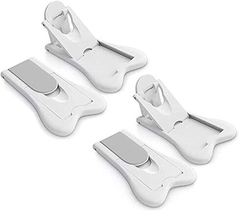 Millie (4 عبوات) قفل باب زجاجي منزلق للأطفال - أقفال نافذة منزلقة آمنة للأطفال أبواب خزانة الباحة الأطفال لا تحتاج إلى أدوات الحفر (أبيض) in Kuwait