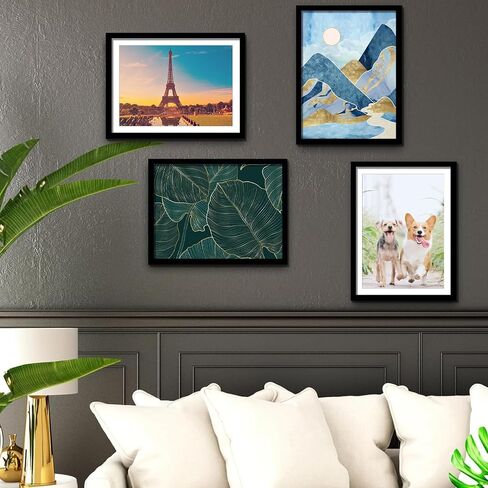 Fxojyvo 12x16 Frame Black, Display Picture 10x14 with Mat or 12 x 16 Without Mat, Wall Hanging Large Picture Frame for Diamond Art Painting 30x40cm - 1 Pack in Kuwait