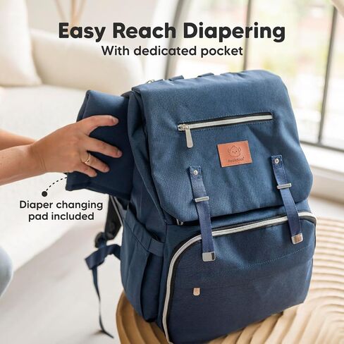 KeaBabies Baby Diaper Bag Backpack with Changing Pad, Large (Trendy Black) | Waterproof Baby Bag for Mom and Dad, Insulated Bottle Pockets, Durable Toddler, Twin, Boy Girl Diaper Backpack for Travel in Saudi Arabia