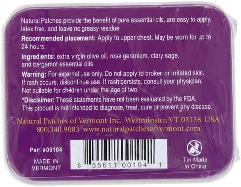 رقع طبيعية من فيرمونت - زيت عطري مهدئ للبشرة ومركب الطمث., 644 , , 10 Patch(es), , in Kuwait