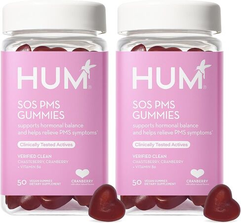 HUM Nutrition SOS PMS Gummies, Helps Relieve PMS Symptoms, Bloating Relief, Mood Swings, Hormonal Balance with Chasteberry Vitex PMS Gummies (30-Day Supply) in Saudi Arabia