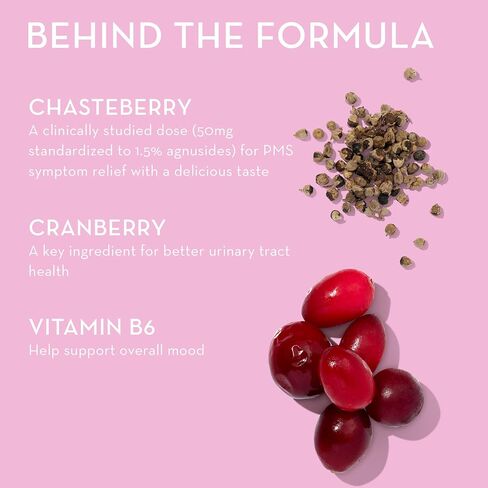 HUM Nutrition SOS PMS Gummies, Helps Relieve PMS Symptoms, Bloating Relief, Mood Swings, Hormonal Balance with Chasteberry Vitex PMS Gummies (30-Day Supply) in Saudi Arabia