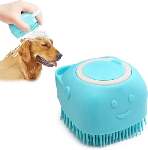 فرشاة استحمام للحيوانات الاليفة من السيليكون لتوزيع الشامبو والتدليك للكلاب والقطط ذات الشعر القصير والطويل (ازرق) in Kuwait