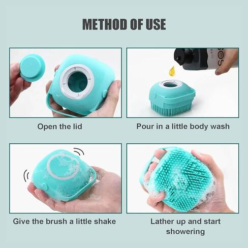 فرشاة استحمام للحيوانات الاليفة من السيليكون لتوزيع الشامبو والتدليك للكلاب والقطط ذات الشعر القصير والطويل (ازرق) in Kuwait