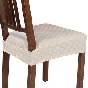 NIBESSER Dining Chair Seat Covers Set of 4,Stretch Soft Removable Washable Chairs Covers for Dining Room, Seat Cushion Slipcovers Protector for Kitchen Armless Chairs (Rear-Covered,Brown)