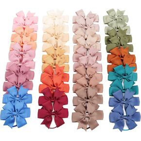 CellElection 50PCS 2inch Rubber and Fabric Baby Hair Ties, Hair Bows Hair Ties for Toddler Ponytail Holders for Toddler Babies Fine Hair