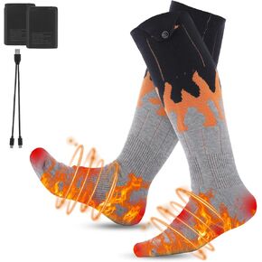 جوارب ساخنة 5000 مللي أمبير للرجال والنساء - جوارب كهربائية سريعة التسخين 360 درجة - 4 إعدادات للحرارة 131 درجة فهرنهايت - 167 درجة فهرنهايت جوارب ساخنة بالبطارية - جوارب كهربائية قابلة للغسل في الغسالة وقابلة لإعادة الشحن للصيد والتزلج والتخييم in Kuwait