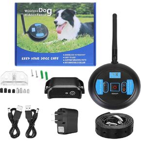 سياج كهربائي لاسلكي للكلاب من تيكهوم، نظام سياج للكلاب قابل لإعادة الشحن مع جهاز تحكم عن بعد، نطاق 131-722 قدم، نظام احتواء الكلاب المقاوم للماء IP67، طوق تدريب الكلاب غير ضار وقابل للتعديل للكلاب الصغيرة والمتوسطة والكبيرة in Kuwait