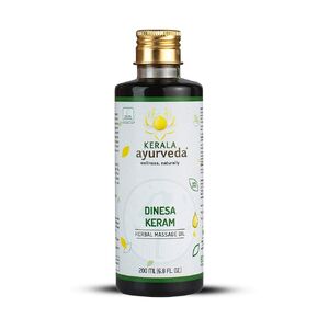 Kerala Ayurveda Dinesa Keram - Herbal Massage Oil with Turmeric and Ashwagandha, Processed in Coconut Oil to Maintain Normal Skin Healing Process, 6.8 Fl Oz in Kuwait