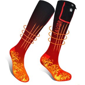 Heated Socks, Battery Rechargeable Electric Heating Socks, Thermal Warm Socks for Men Women Hiking Camping Winter Footwarmers
