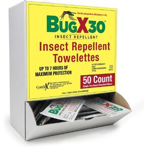 CoreTex Bug X 30 Mosquito, Tick, & Insect Repellent Wipes with 30% DEET - Pack of 25 Single-Use Bug Repellent Wipes for Up to 7 Hours of Reliable Protection Against 12 Types of Biting Insects in Saudi Arabia