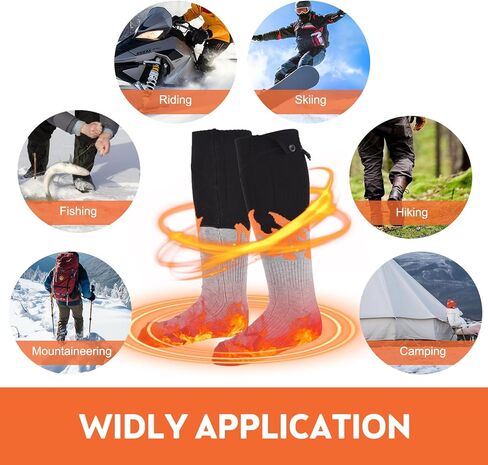 جوارب ساخنة 5000 مللي أمبير للرجال والنساء - جوارب كهربائية سريعة التسخين 360 درجة - 4 إعدادات للحرارة 131 درجة فهرنهايت - 167 درجة فهرنهايت جوارب ساخنة بالبطارية - جوارب كهربائية قابلة للغسل في الغسالة وقابلة لإعادة الشحن للصيد والتزلج والتخييم in Kuwait