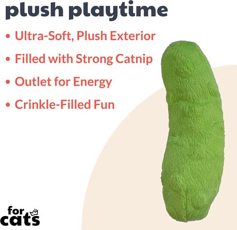 Huxley & Kent Cat Toy | Pickle | Snack Attack Strong Catnip Filled Cat Toy | Soft Plush Kitty Toy with Catnip and Crinkle | Kittybelles in Saudi Arabia