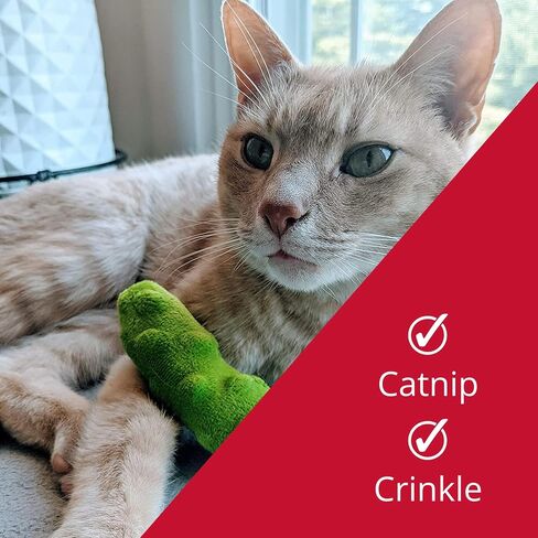 Huxley & Kent Cat Toy | Pickle | Snack Attack Strong Catnip Filled Cat Toy | Soft Plush Kitty Toy with Catnip and Crinkle | Kittybelles in Saudi Arabia