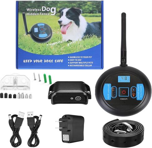 سياج كهربائي لاسلكي للكلاب من تيكهوم، نظام سياج للكلاب قابل لإعادة الشحن مع جهاز تحكم عن بعد، نطاق 131-722 قدم، نظام احتواء الكلاب المقاوم للماء IP67، طوق تدريب الكلاب غير ضار وقابل للتعديل للكلاب الصغيرة والمتوسطة والكبيرة in Kuwait