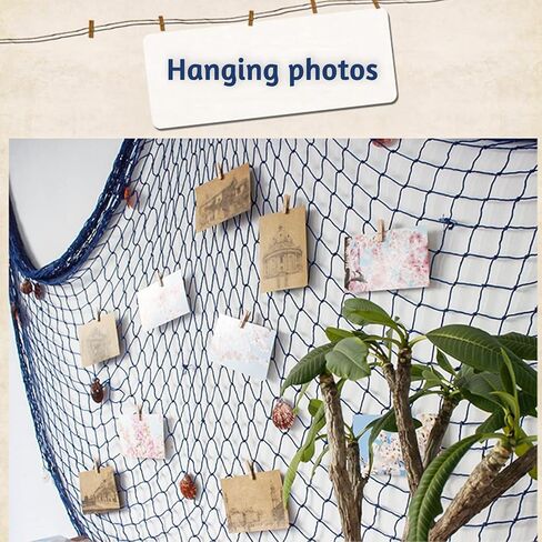 Decorative Fish Net, 39 x 78 inch Fish Netting with Coloured Shells, Fishing Net Decoration for Nautical Theme Party, Bar Wall Hanging in Kuwait