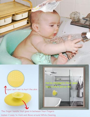 فرشاة شعر للأطفال حديثي الولادة والأطفال الصغار، فرشاة بشعيرات الماعز الطبيعية لعلاج غطاء المهد ومدلك سيليكون ناعم مثالي لاستحمام الطفل وهدية التسجيل in Kuwait