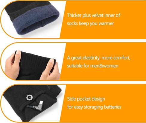 جوارب حرارية للرجال والنساء - جوارب ببطارية قابلة لاعادة الشحن بسعة كبيرة مع 3 اعدادات للتدفئة، جوارب تدفئة كهربائية للقدم للانشطة الخارجية في الشتاء in Kuwait