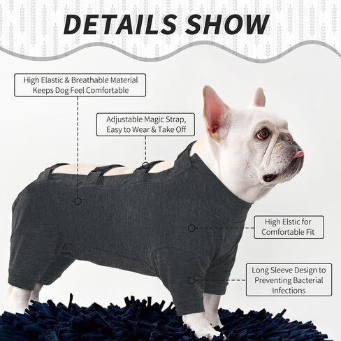 kuoser الكلب الانتعاش دعوى طويلة الأكمام الكلب ذرف ارتداءها، ذكر أنثى الكلب نيسيي لمرحلة ما بعد الجراحة، لينة الكلب التعقيم دعوى محايد مكافحة لعق الكلب pjs، حماية الحساسية بقعة ساخنة، رمادي s in Kuwait